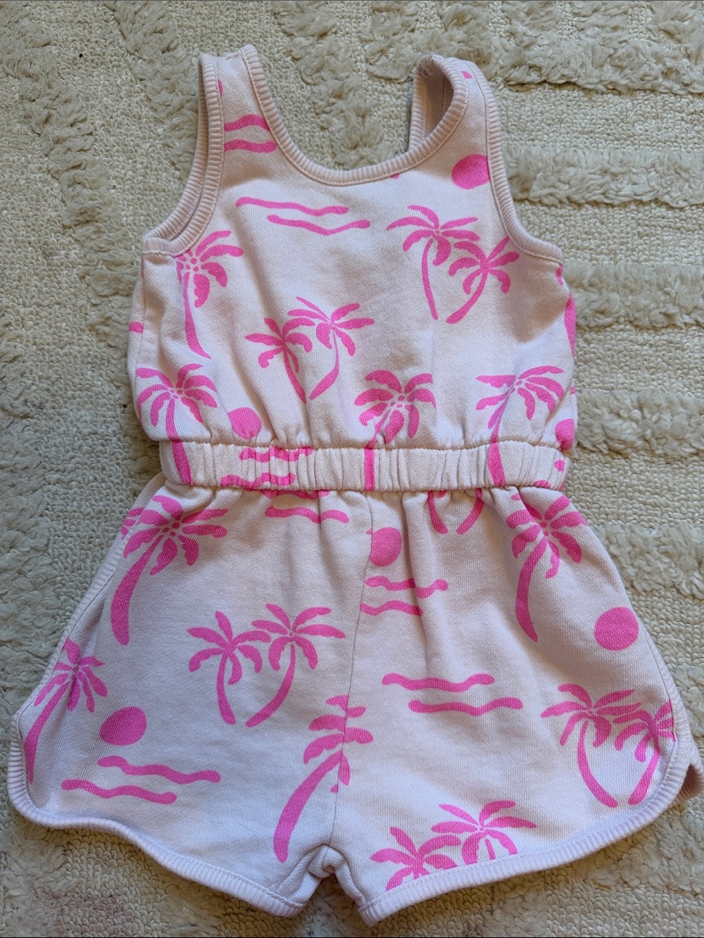 Zara Pink Palm-Print Romper 18/24